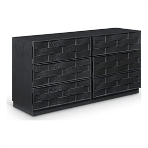 Meridian Furniture Weave Black Oak Veneer Dresser