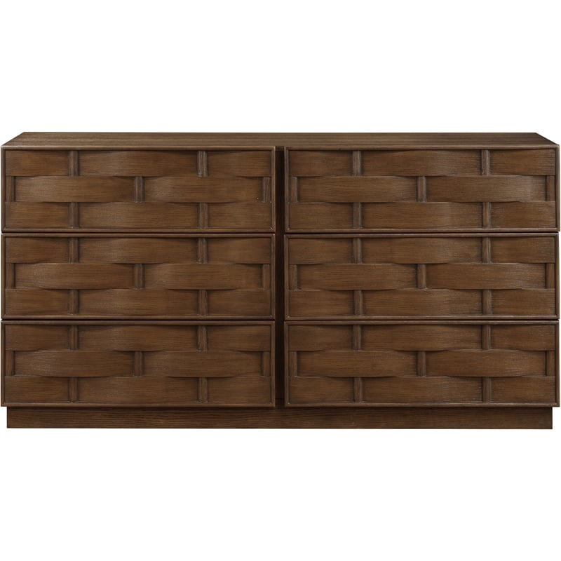 Meridian Furniture Weave Brown Oak Veneer Dresser