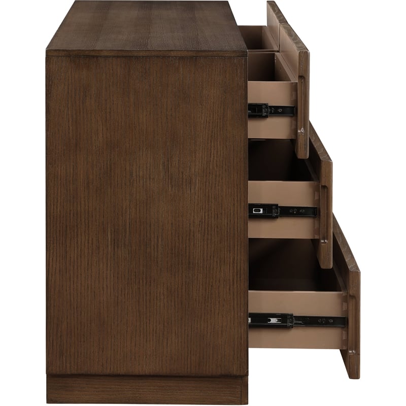 Meridian Furniture Weave Brown Oak Veneer Dresser