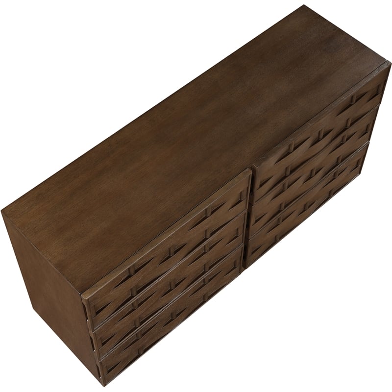 Meridian Furniture Weave Brown Oak Veneer Dresser