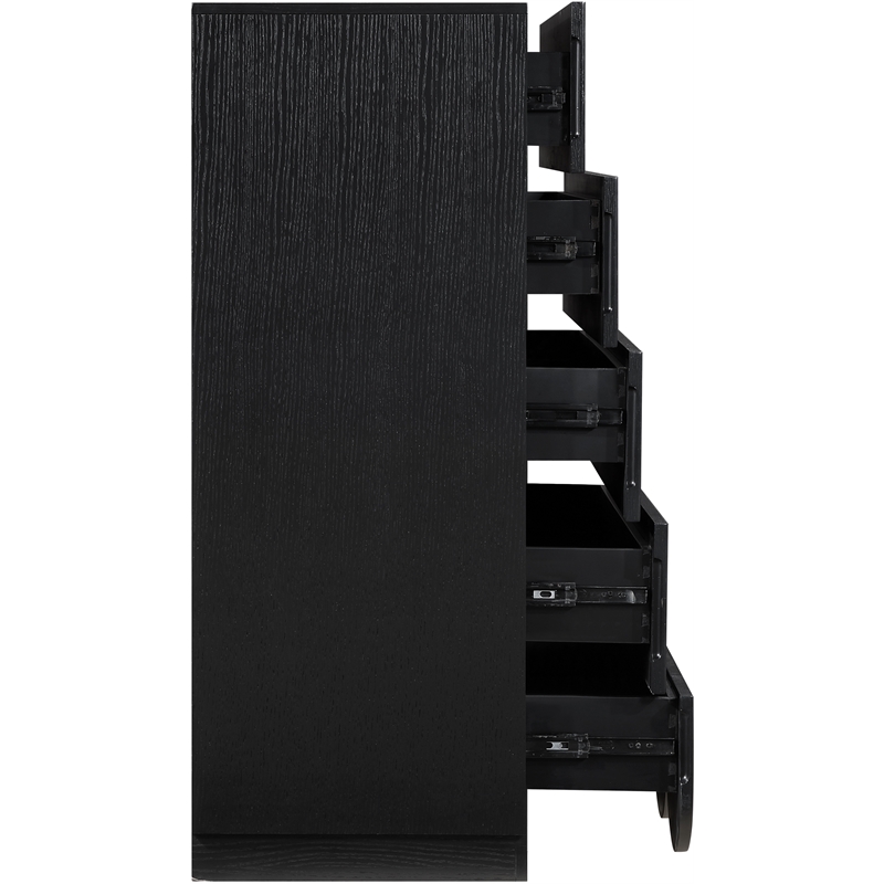 Meridian Furniture Scallop Black Oak Veneer Chest