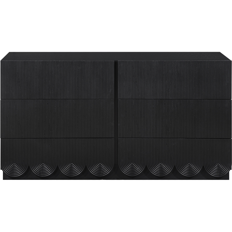 Meridian Furniture Scallop Black Oak Veneer Dresser