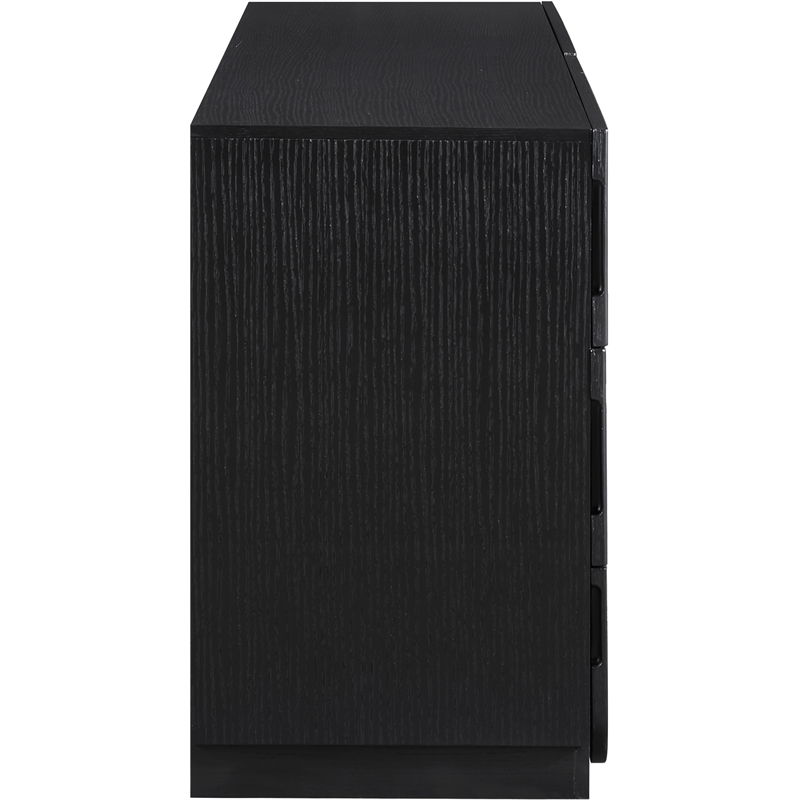 Meridian Furniture Scallop Black Oak Veneer Dresser