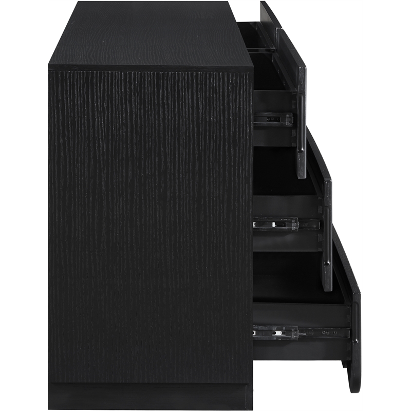 Meridian Furniture Scallop Black Oak Veneer Dresser