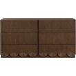 Meridian Furniture Scallop Brown Oak Veneer Dresser