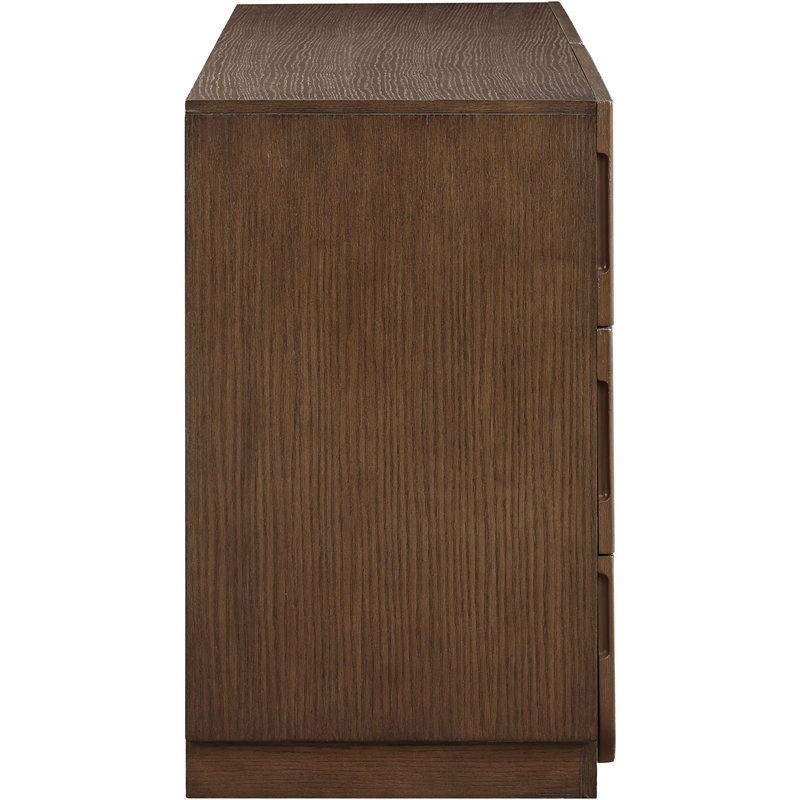 Meridian Furniture Scallop Brown Oak Veneer Dresser