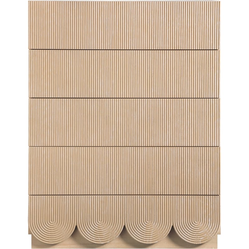 Meridian Furniture Scallop Natural Oak Veneer Chest