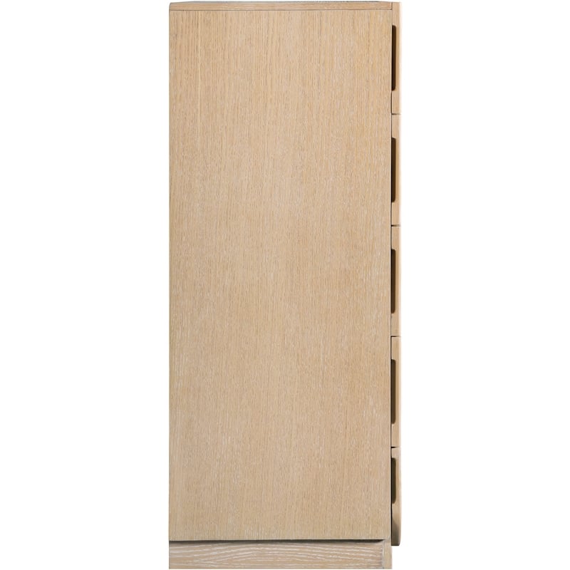 Meridian Furniture Scallop Natural Oak Veneer Chest