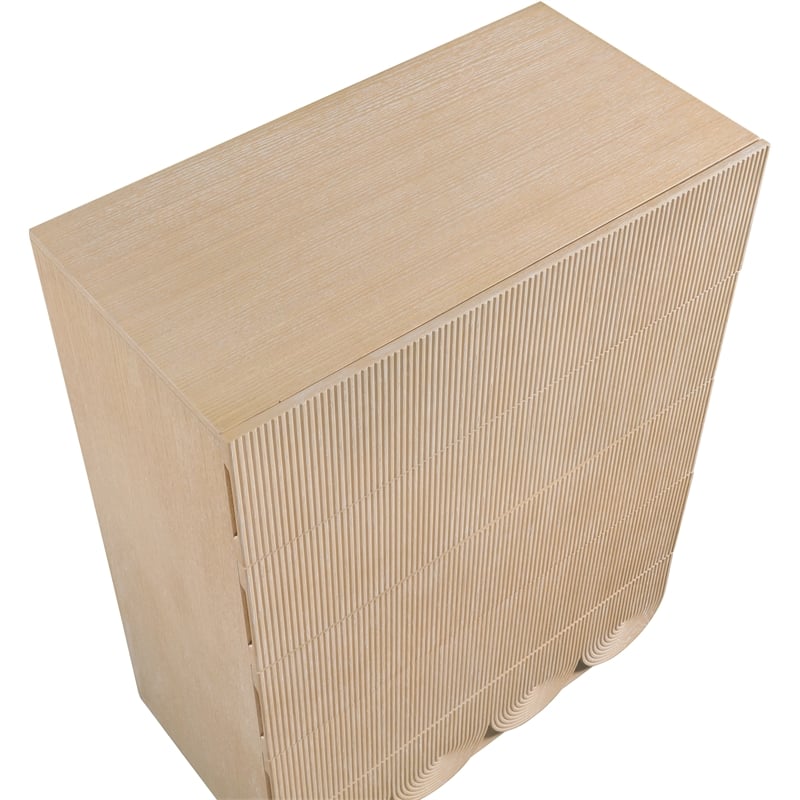 Meridian Furniture Scallop Natural Oak Veneer Chest