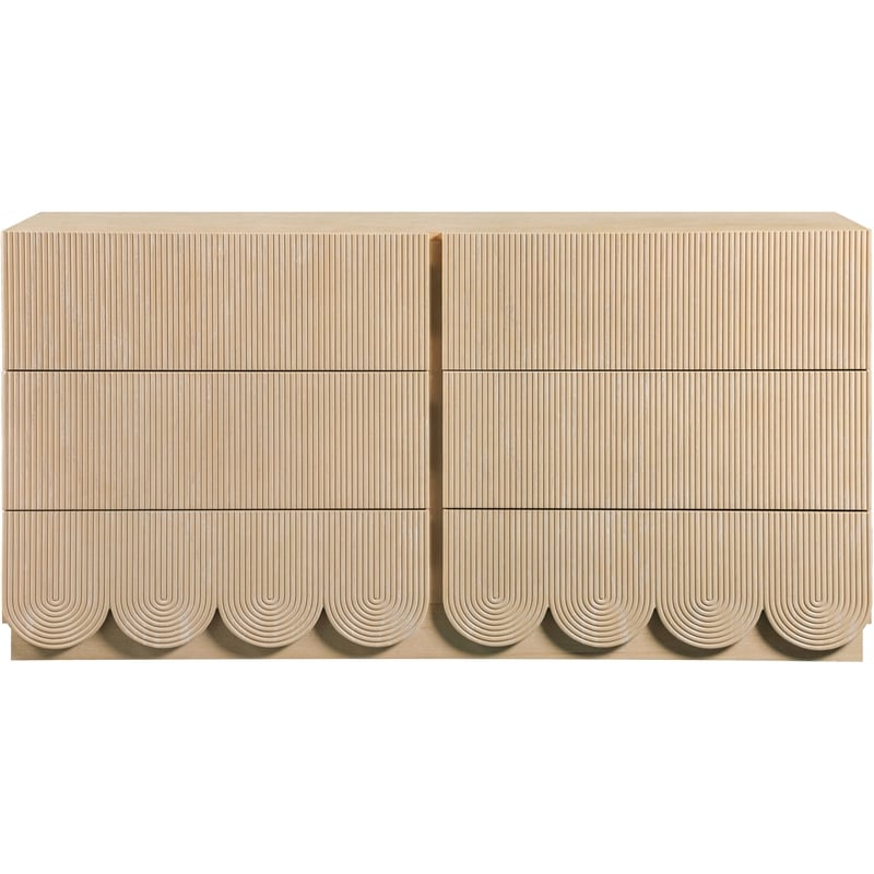 Meridian Furniture Scallop Natural Oak Veneer Dresser