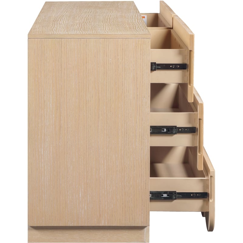 Meridian Furniture Scallop Natural Oak Veneer Dresser