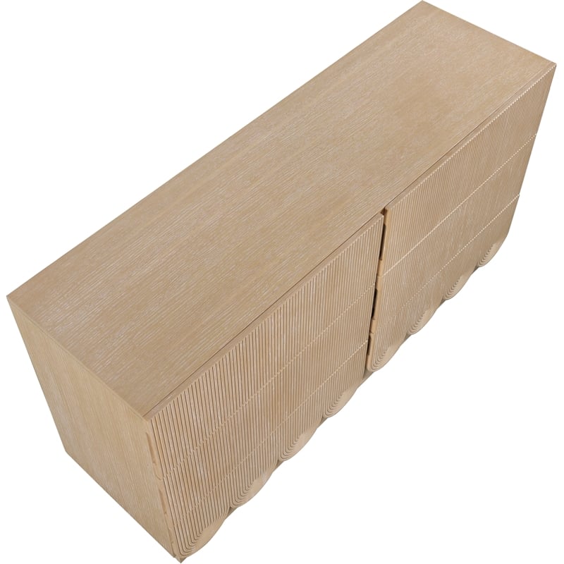 Meridian Furniture Scallop Natural Oak Veneer Dresser