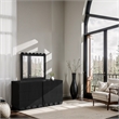 Meridian Furniture Scallop Black Oak Veneer Mirror