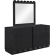 Meridian Furniture Scallop Black Oak Veneer Mirror