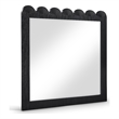 Meridian Furniture Scallop Black Oak Veneer Mirror