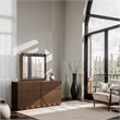 Meridian Furniture Scallop Brown Oak Veneer Mirror
