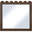 Meridian Furniture Scallop Brown Oak Veneer Mirror