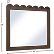 Meridian Furniture Scallop Brown Oak Veneer Mirror