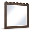 Meridian Furniture Scallop Brown Oak Veneer Mirror