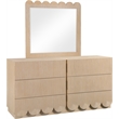 Meridian Furniture Scallop Natural Oak Veneer Mirror