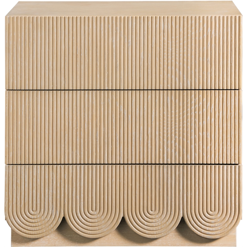 Meridian Furniture Scallop Natural Oak Veneer Night Stand