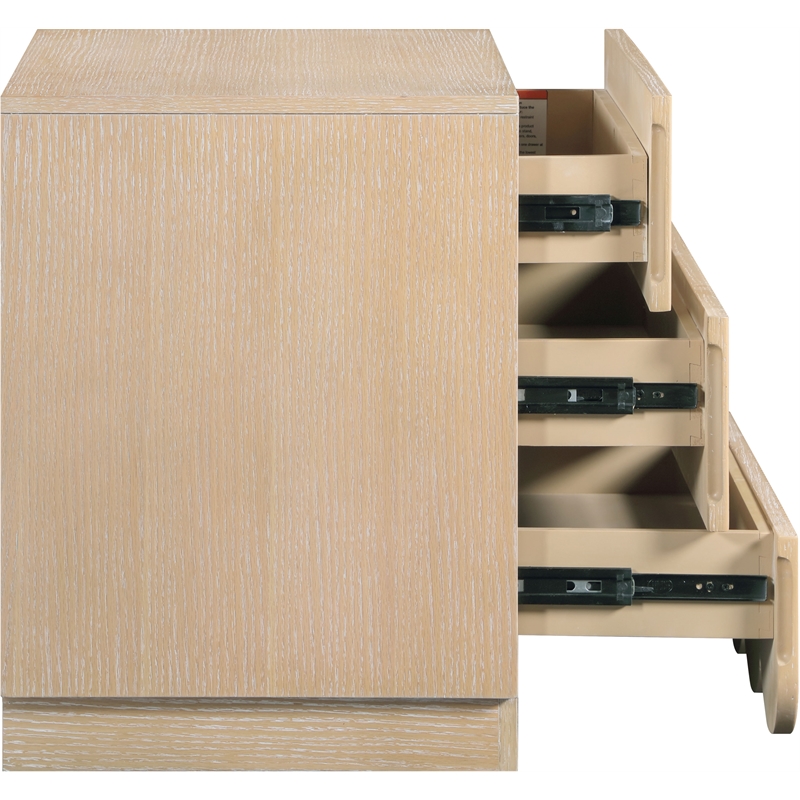 Meridian Furniture Scallop Natural Oak Veneer Night Stand