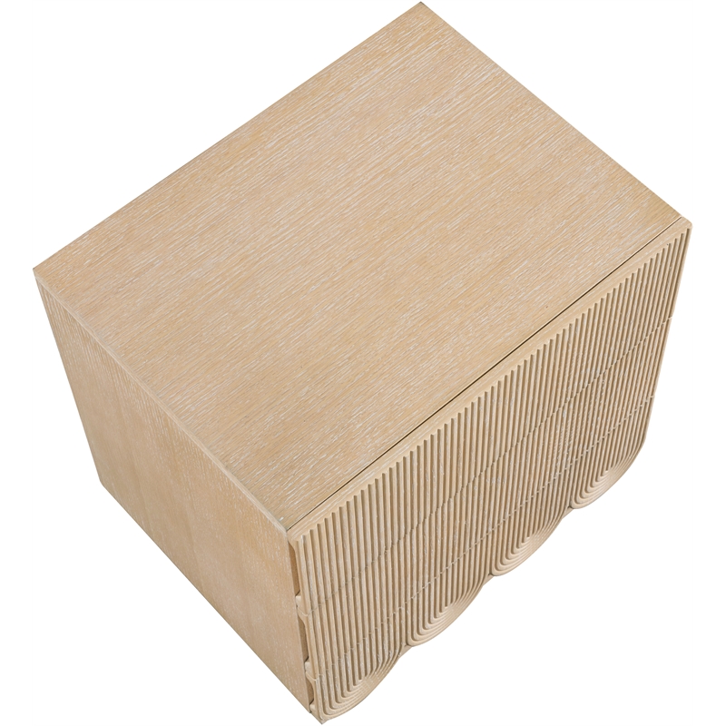 Meridian Furniture Scallop Natural Oak Veneer Night Stand