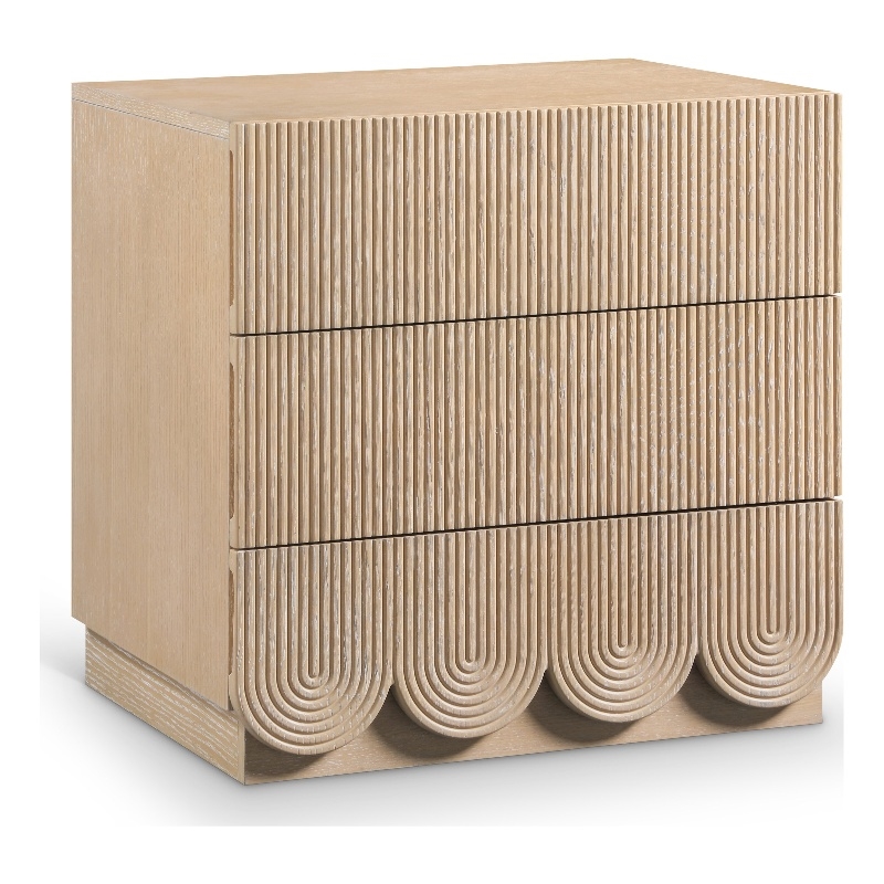 Meridian Furniture Scallop Natural Oak Veneer Night Stand