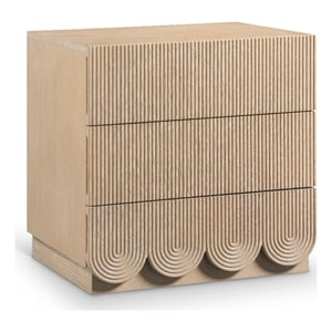 Meridian Furniture Scallop Natural Oak Veneer Night Stand