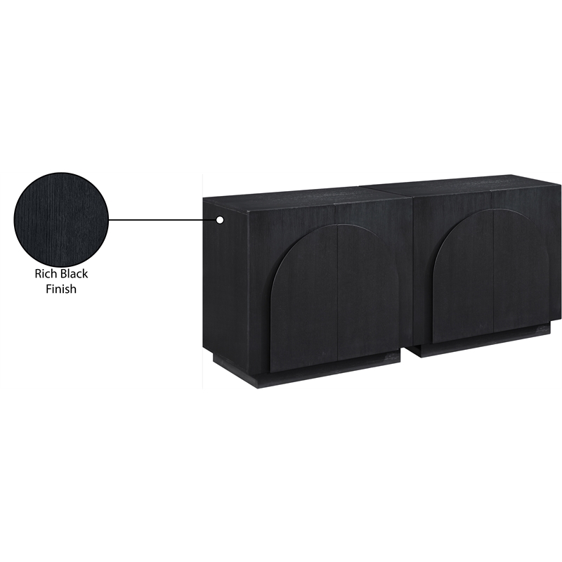 Meridian Furniture Navona Black Oak Veneer Sideboard/Buffet