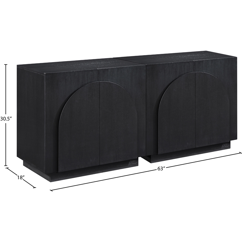 Meridian Furniture Navona Black Oak Veneer Sideboard/Buffet