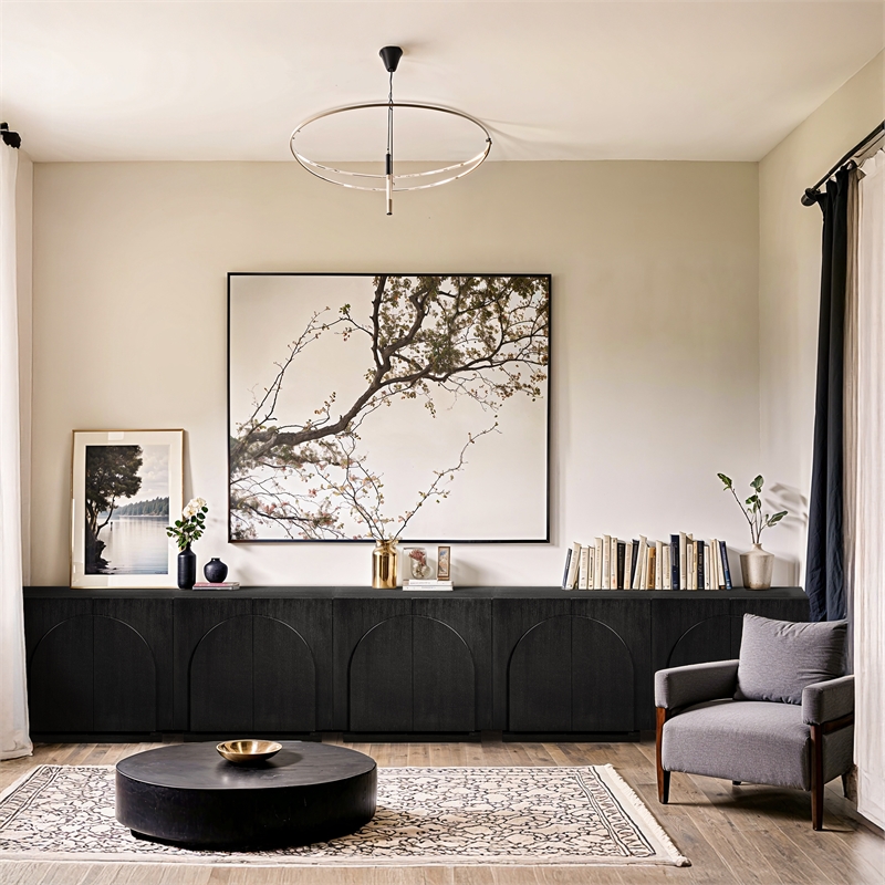 Meridian Furniture Navona Black Oak Veneer Sideboard/Buffet