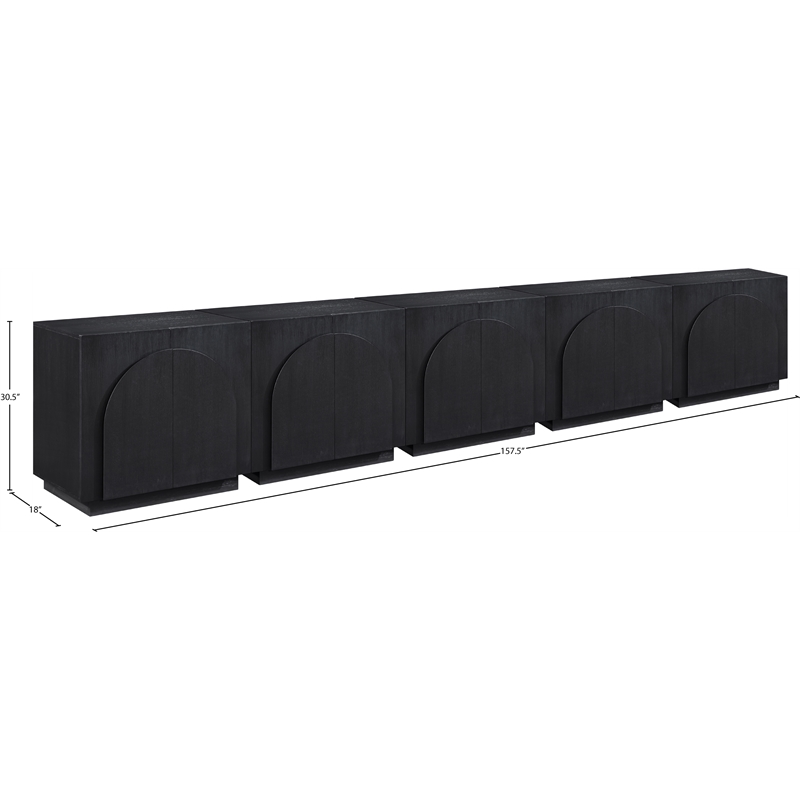 Meridian Furniture Navona Black Oak Veneer Sideboard/Buffet
