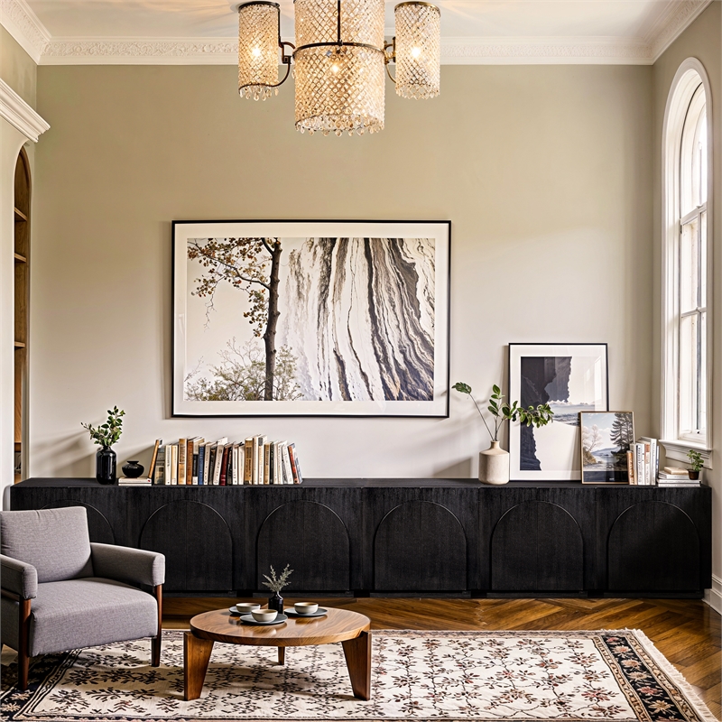 Meridian Furniture Navona Black Oak Veneer Sideboard/Buffet