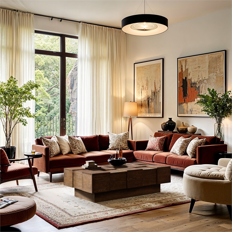 Meridian Furniture Anzio Brown Oak Veneer Coffee Table