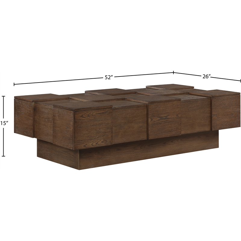 Meridian Furniture Anzio Brown Oak Veneer Coffee Table