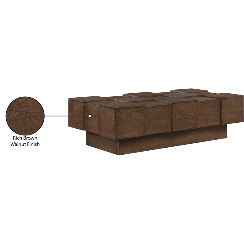 Meridian Furniture Anzio Brown Oak Veneer Coffee Table