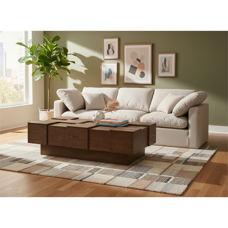 Meridian Furniture Anzio Brown Oak Veneer Coffee Table