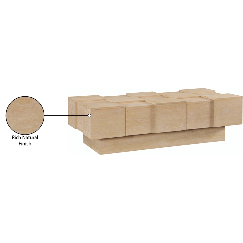 Meridian Furniture Anzio Natural Oak Veneer Coffee Table