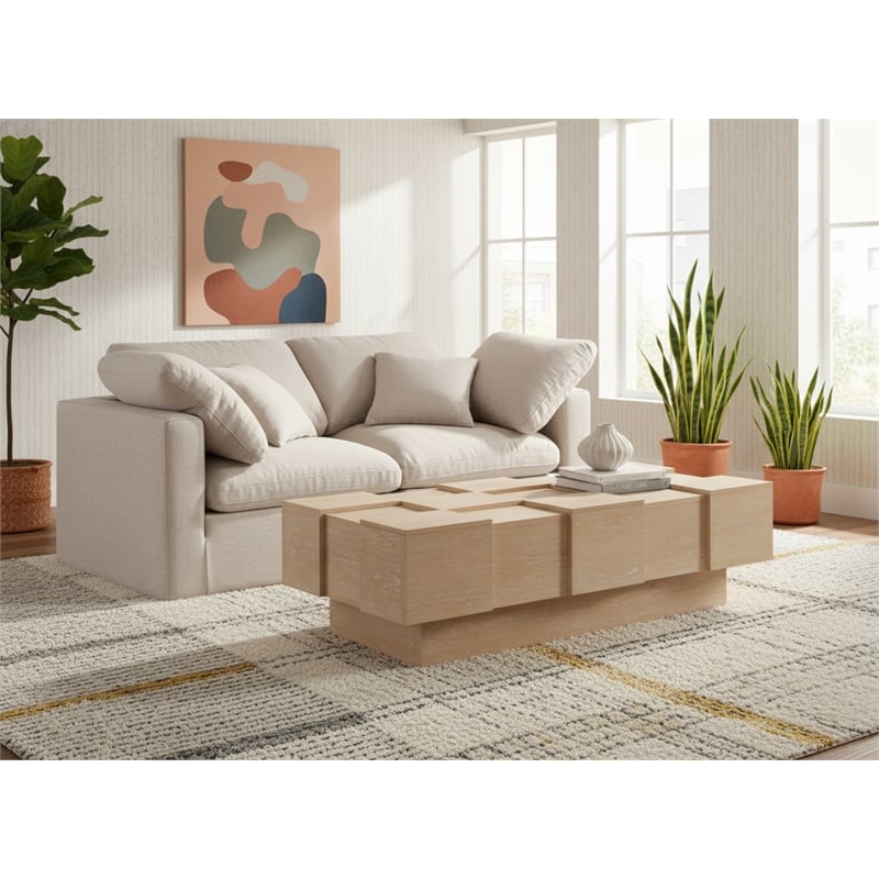 Meridian Furniture Anzio Natural Oak Veneer Coffee Table