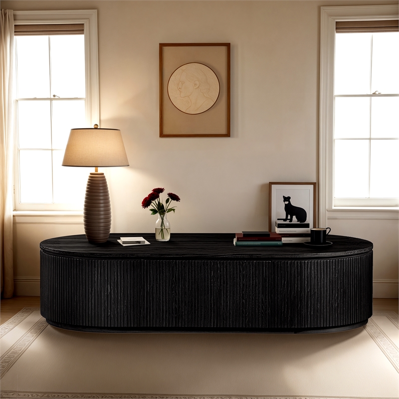 Meridian Furniture Moana Black Wood Storage Coffee Table