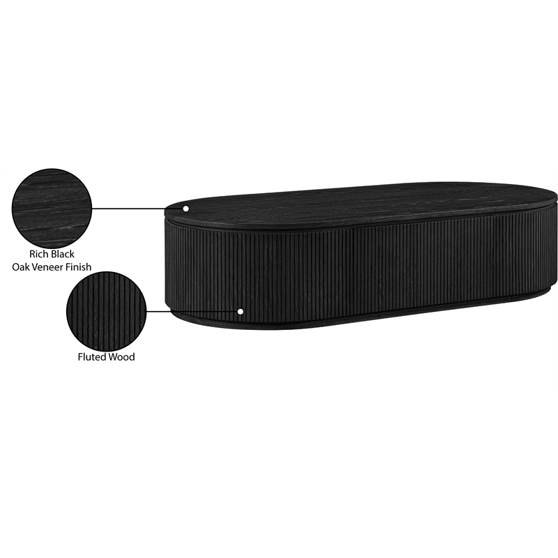 Meridian Furniture Moana Black Wood Storage Coffee Table