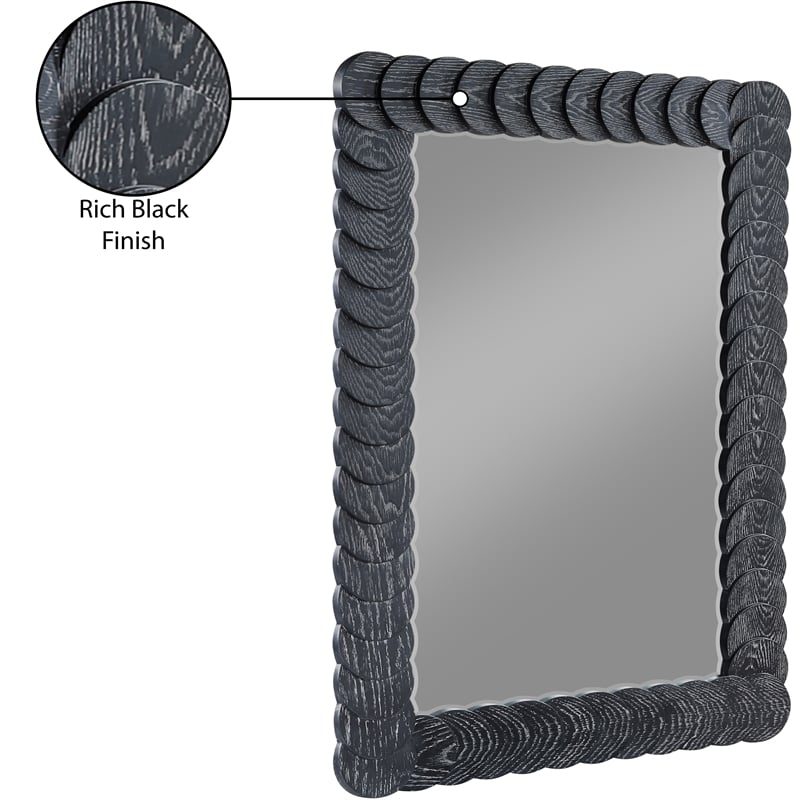 Meridian Furniture Revolve Black Oak Veneer Mirror