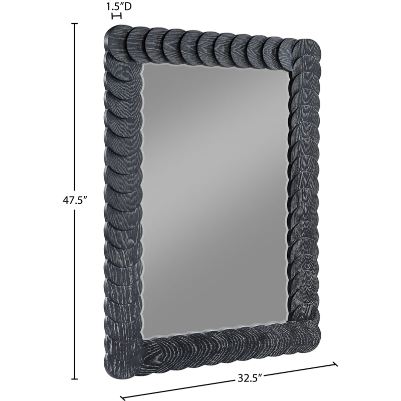 Meridian Furniture Revolve Black Oak Veneer Mirror