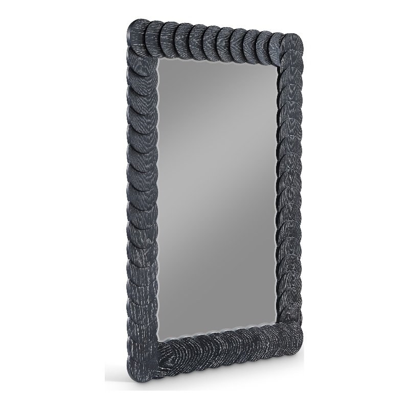 Meridian Furniture Revolve Black Oak Veneer Mirror