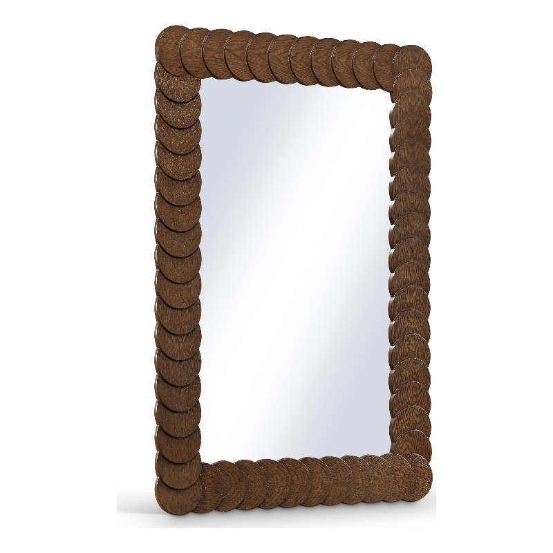 Meridian Furniture Revolve Brown Oak Veneer Mirror