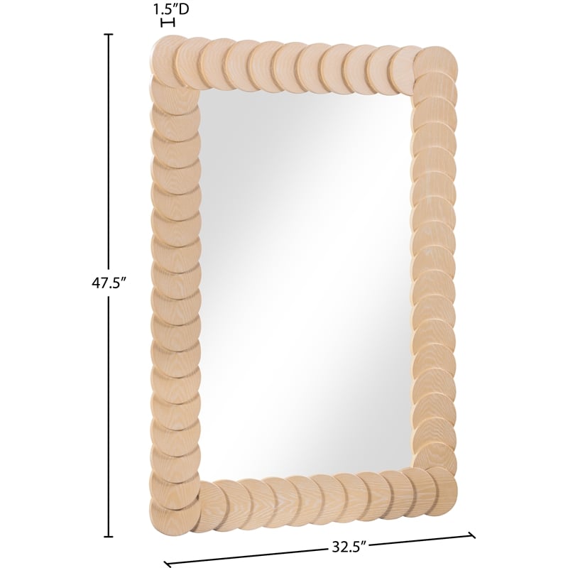 Meridian Furniture Revolve Natural Oak Veneer Mirror