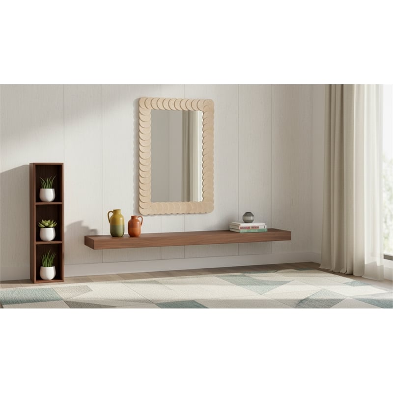 Meridian Furniture Revolve Natural Oak Veneer Mirror