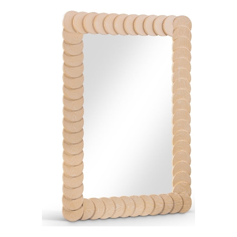 Meridian Furniture Revolve Natural Oak Veneer Mirror