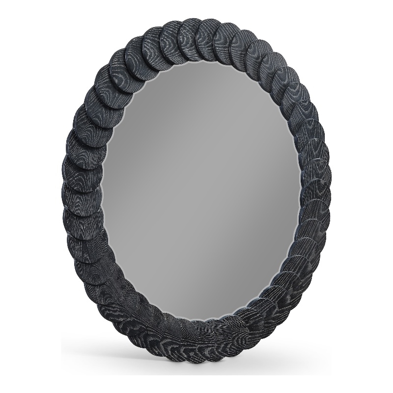 Meridian Furniture Revolve Black Oak Veneer Mirror